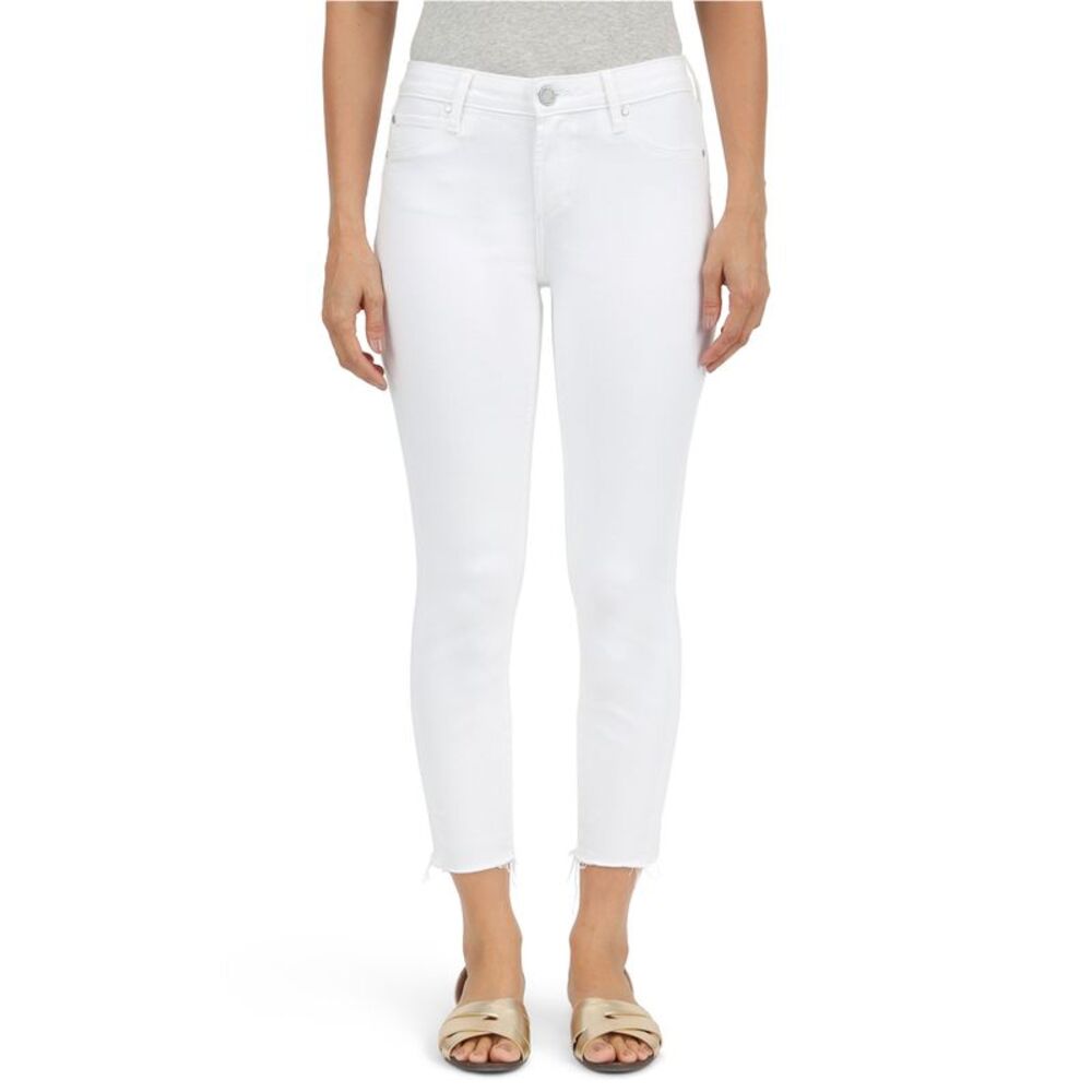 Articles of Society Womens Katie Straight Leg Regular Cropped Jeans, White, 2...